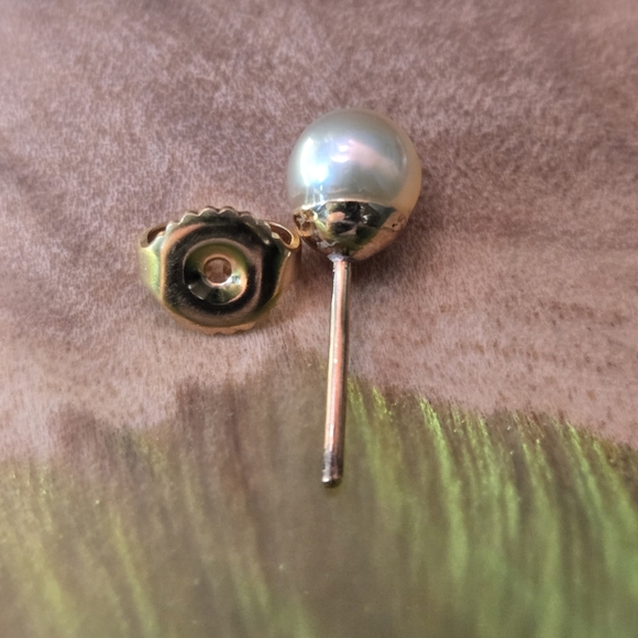 Vintage jaymark jewelry pearl earrings with gold studs - Picture 5 of 12